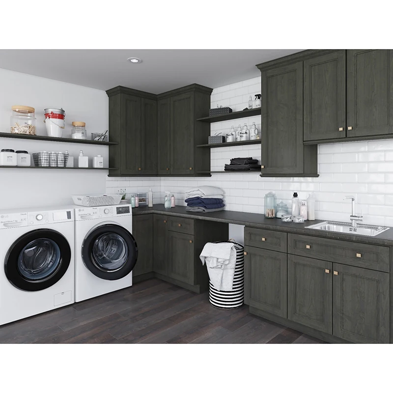 Gabinetes de Cocina RTA White Shaker Modular Kitchen Cabinets Solid Wood Direct From China