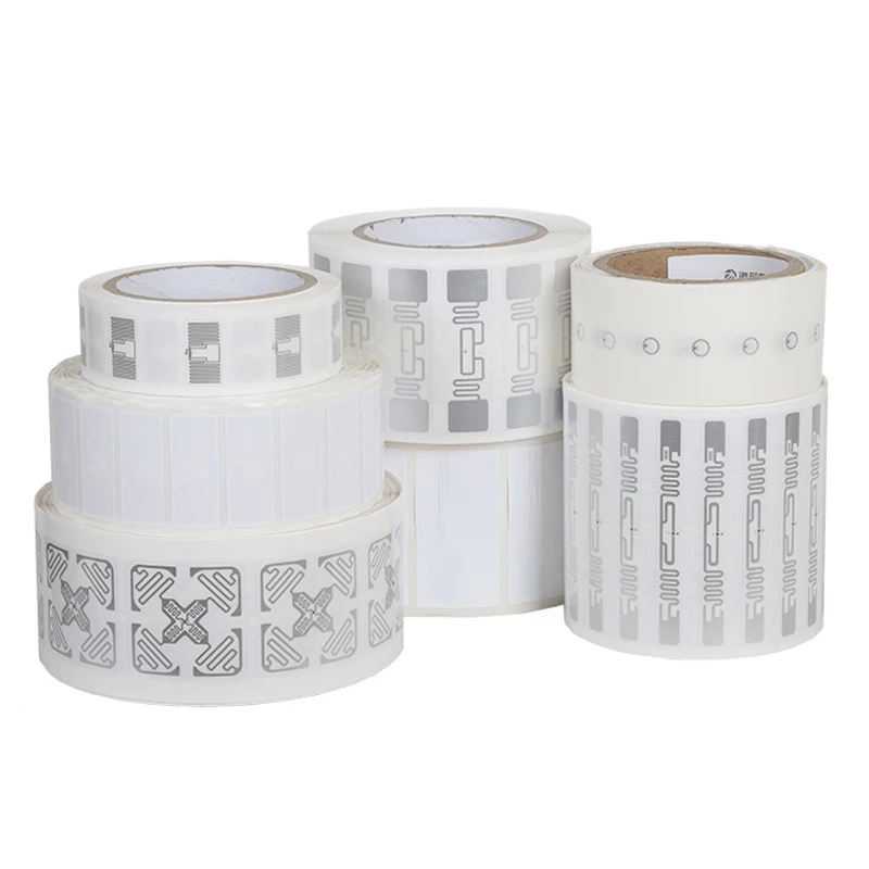 wholesale UHF RFID 860-960MHz adhesive sticker label customized size printable RFID PET retail tags for product identification