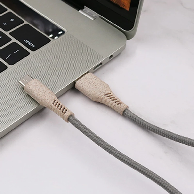 
Eco-friendly materials Biodegradable USB Data Cable Wheat Straw Material Mobile Phone Charger Wire Android Charging Micro Cable 