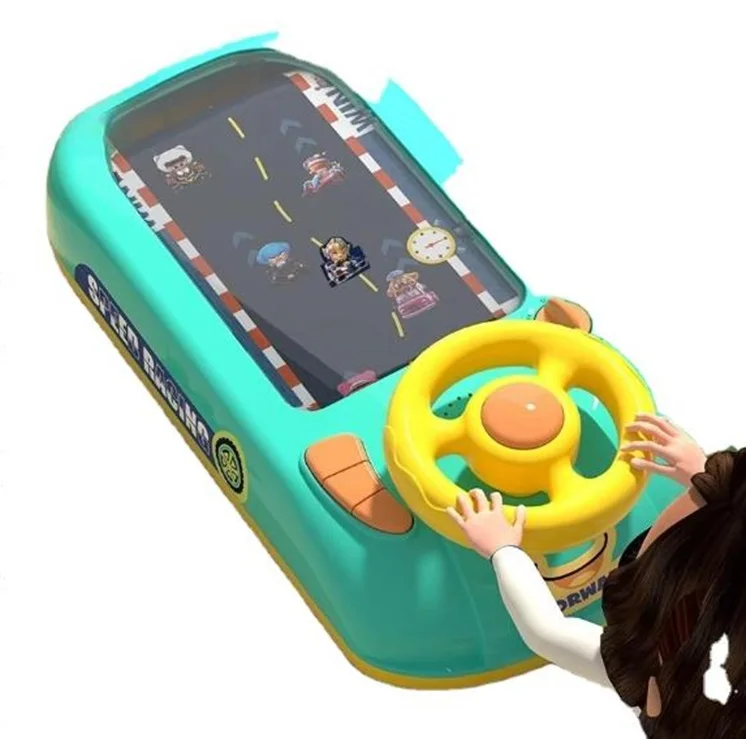 Hot Selling Kids Early Education Toys Racing Challenge Adventure Game Console Car Simulation Driving Steering Wheel Game