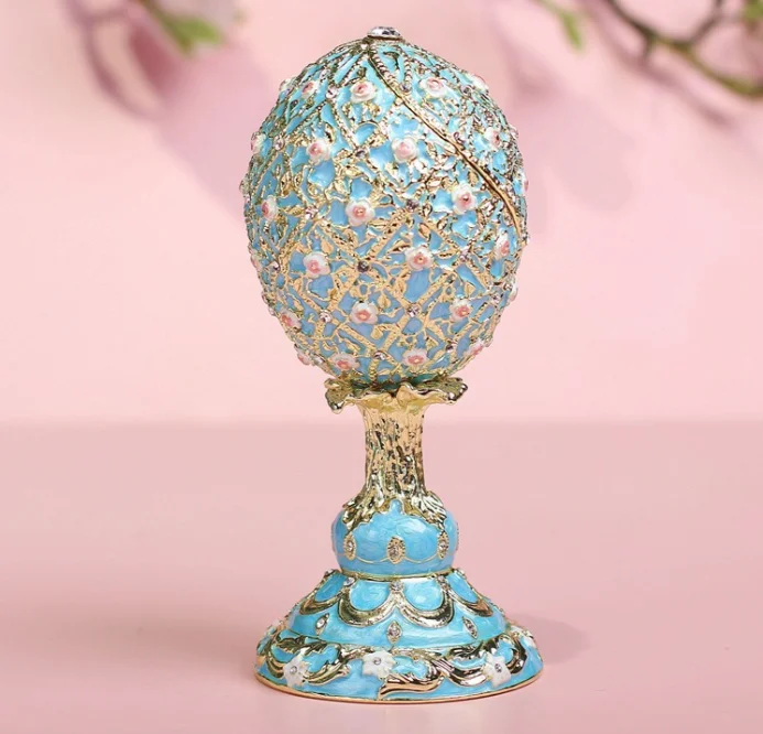 European-style Light Luxury Decoration Retro Russian Egg Seven Treasures Enamel Color Ornaments Handicrafts Burned Foreign Trade