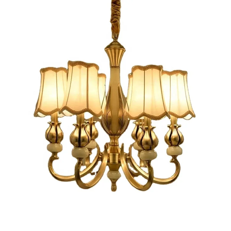 
 3938 Indoor house restaurant hotel decorative has /6arms/8arms White vintage art brass pendant light  