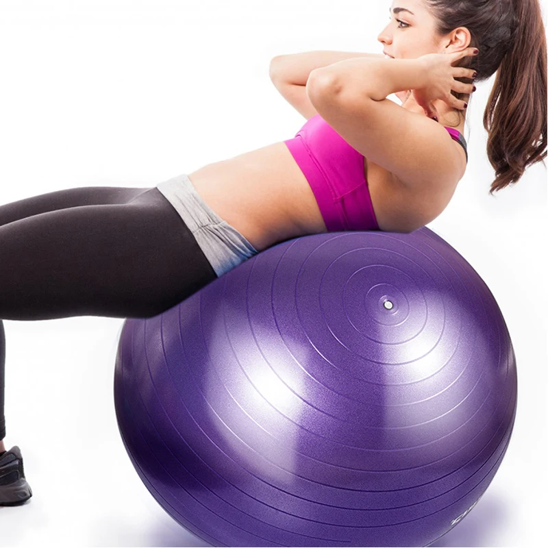 Custom PVC Yoga Pilates Ball 55/65/75CM Gym Fitness Ball with Pump