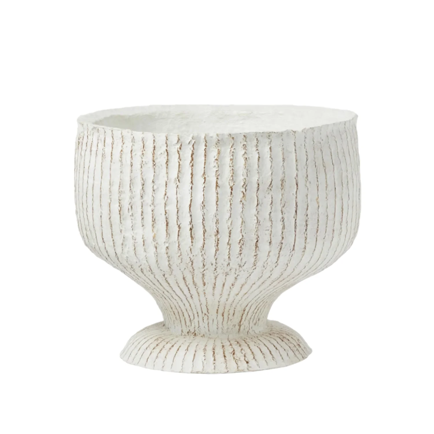 10 Inch Tabletop Decor White Ceramic Effect Vase Polyresin Flower Vase Home Decoration Clay Flower Pot