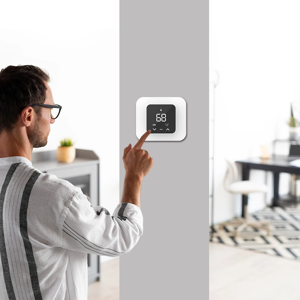 Google Home WiFi Smart Thermostat with Sensor Programmable HVAC Touchscreen Room Thermostat