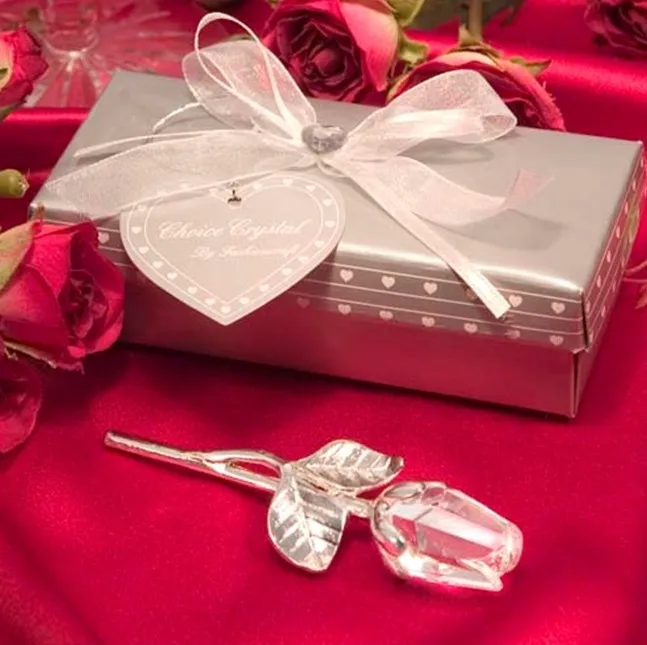 Ywbeyond door gift wedding ideas Choice Crystal Rose with  long stem decoration crystal wedding return gifts