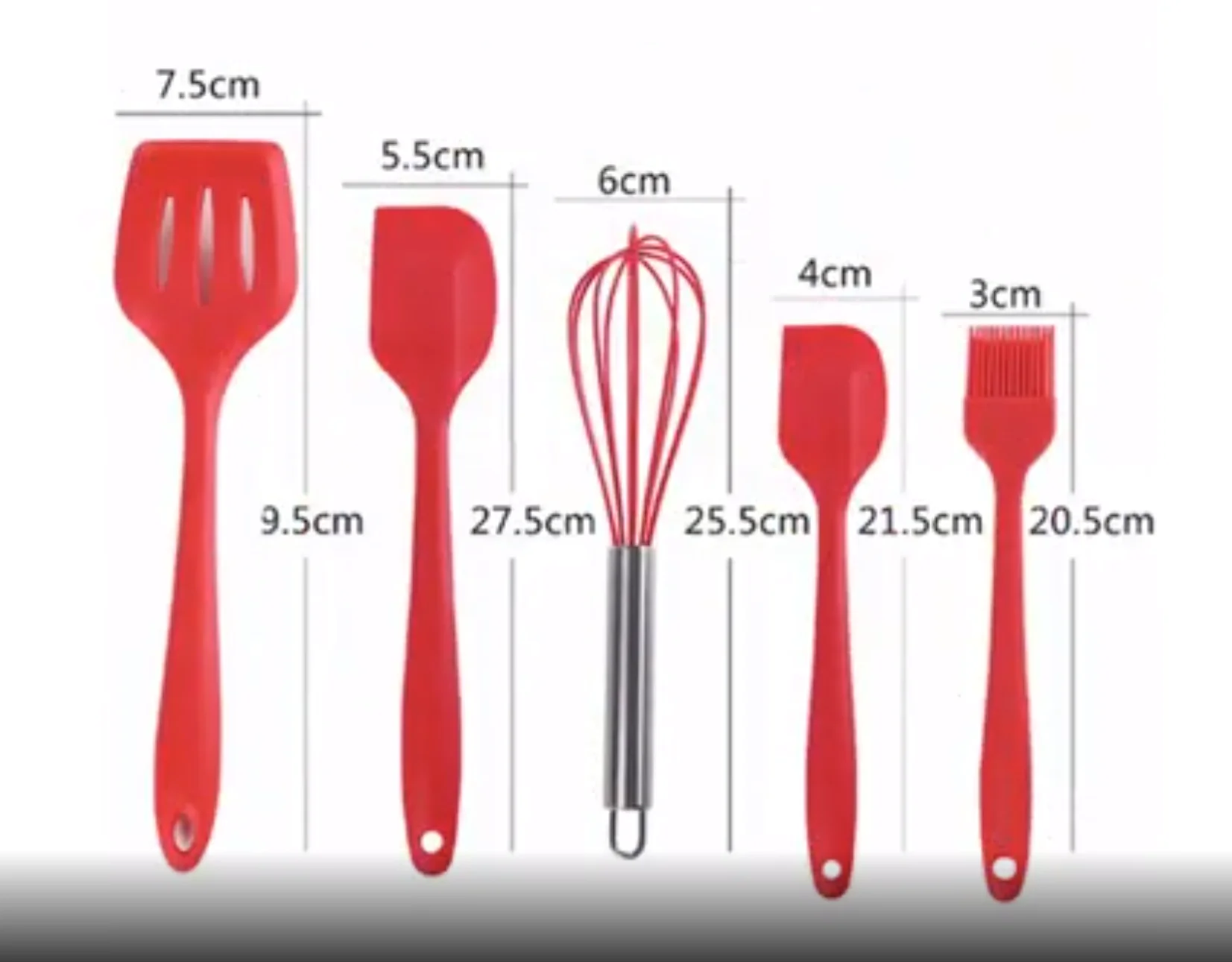 5 pcs/set Silicone Kitchen Baking Utensil Set Non-Stick Rubber Spatula Shovel Scraper Oil Brush