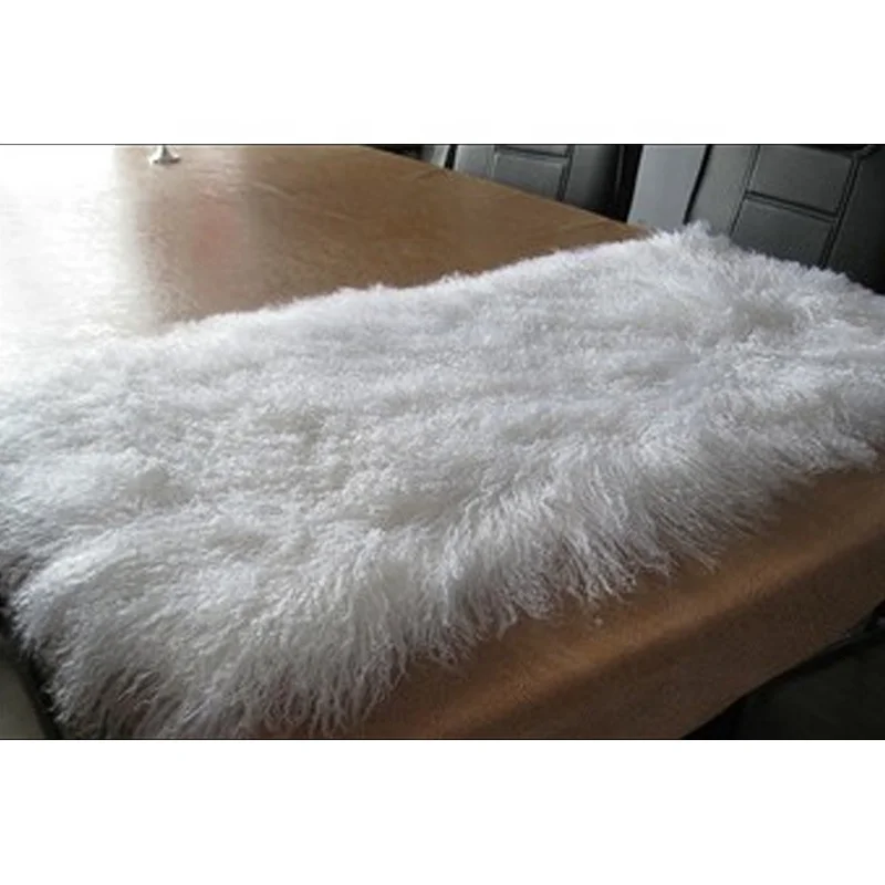Tibetan lamb fur throw long hair tibet lamb skin rug seat cushion