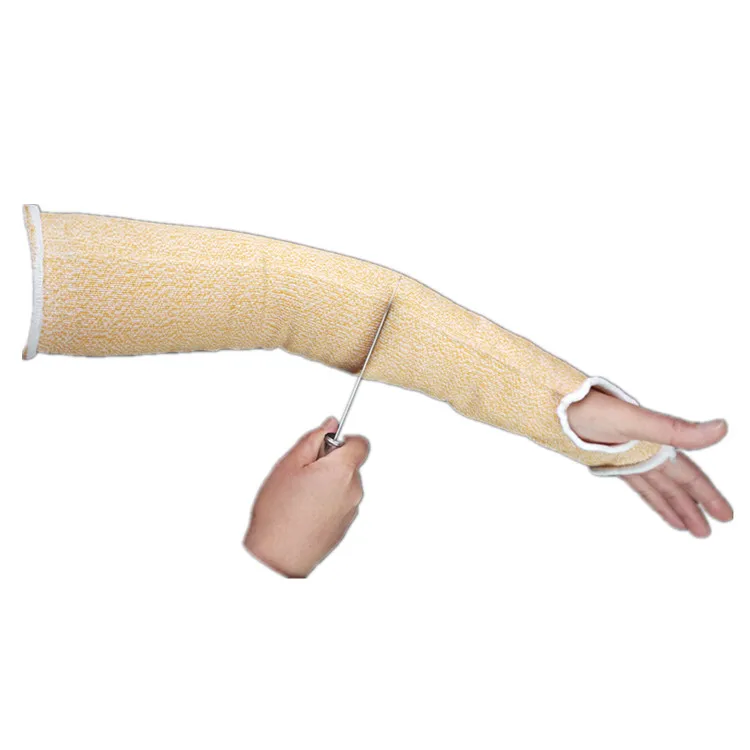 DIBEIREN YELLOW Hole Level 5 Protection Cut Resistant Safety Knife Protective Arm Guard Sleeves
