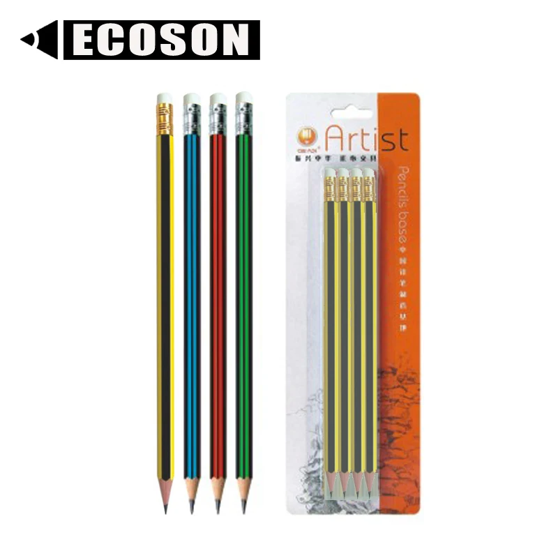 Factory High Quality Promotional Eco-Friendly Professional customized Wooden Graphite sketch pencil set drawing