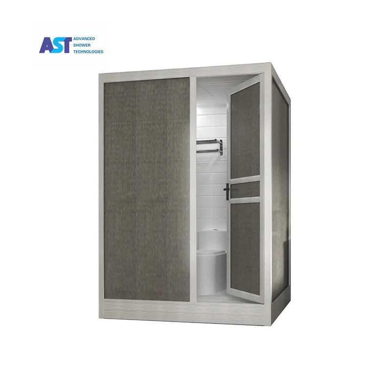 AST Tiles Image Portable Complete Cabin Set Pull Room Sliding Glass Door Handles Shower Cubicle Toilet