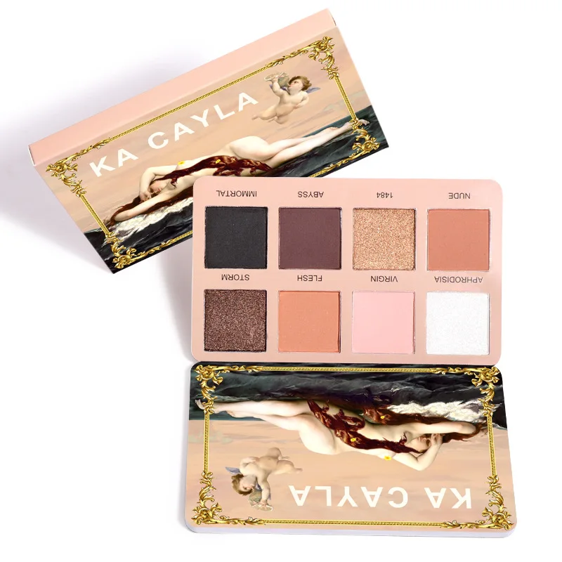 KA CAYLA 8-color diamond sequin eyeshadow palette glittery powder high-gloss eyeshadow long-lasting waterproof and non-blooming