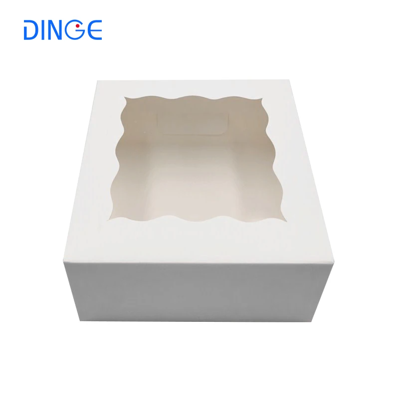 Wholesale 12x12x4 inch white/kraft cake box Bakery Pastry Box with window Cake Box Manufacturer