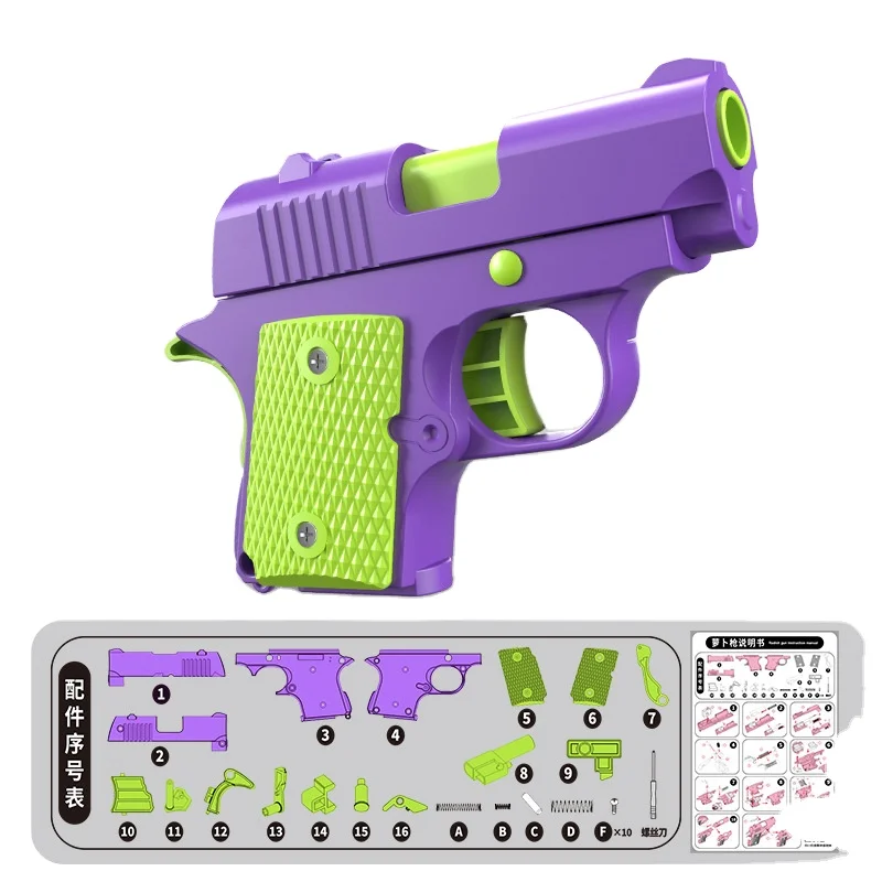 Gravity mini m1911 Gun Toy Pistol 3D Printed Gun Luminous Mini Fidget Toy Gun