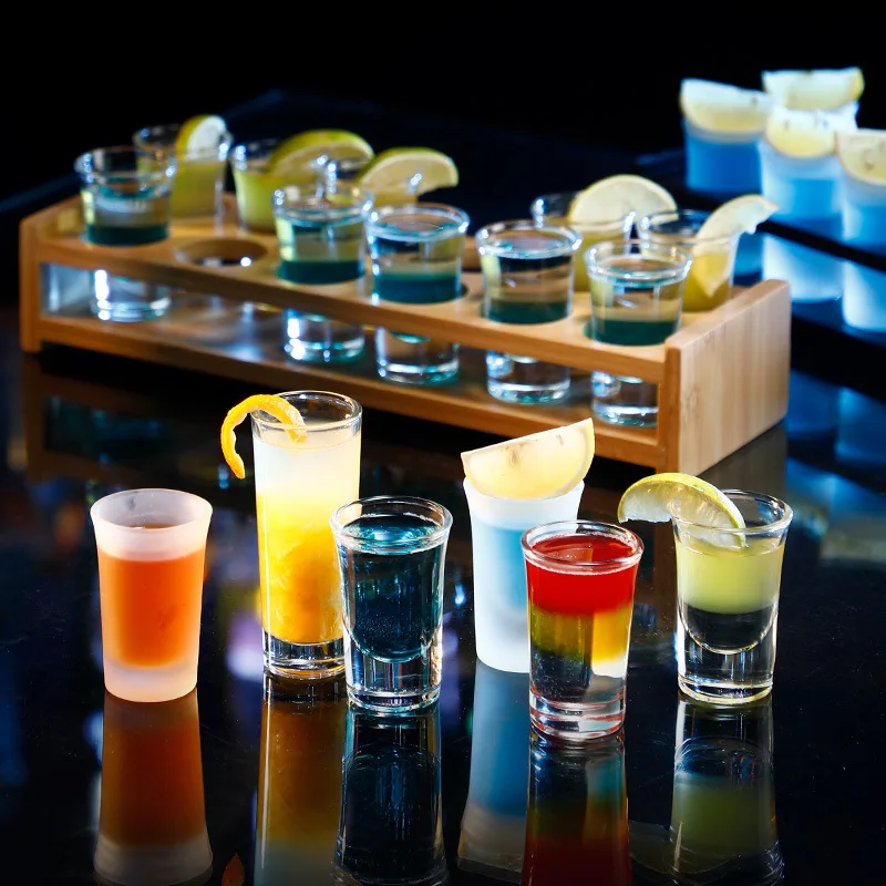 custom logo crystal checkmate gift tequila shots glass set with holder and plate