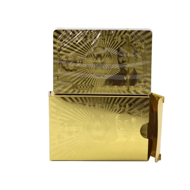 Waterproof Gold PVC Plastic Playing Cards for Gaming