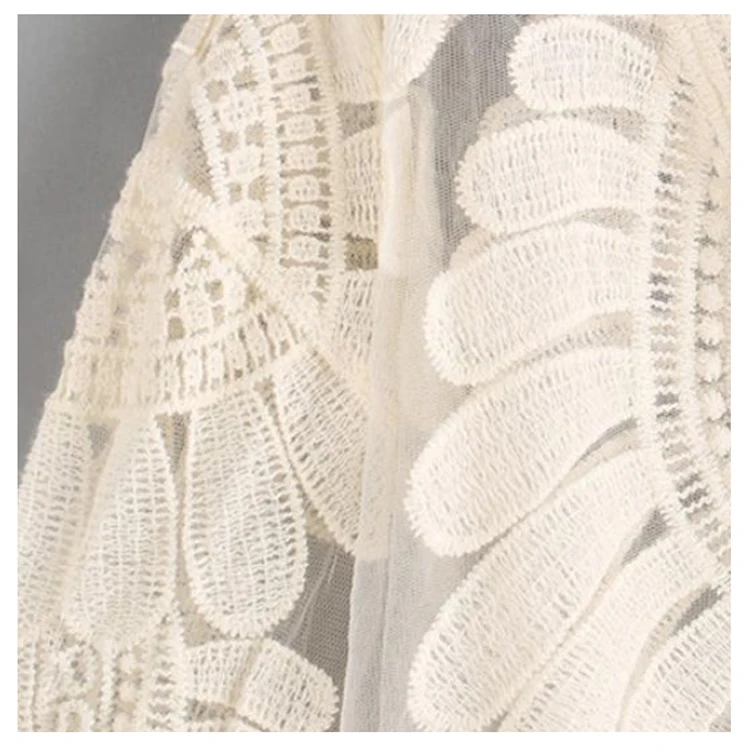 Casual Embroidered Knit Sweater Loose Boho Lace Kimono Cardigan Women