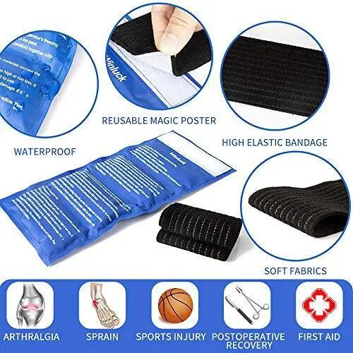 OEM Reusable Hot and Cold Therapy Gel Wrap Support Injury Recovery, Alleviate Joint and Muscle Pain