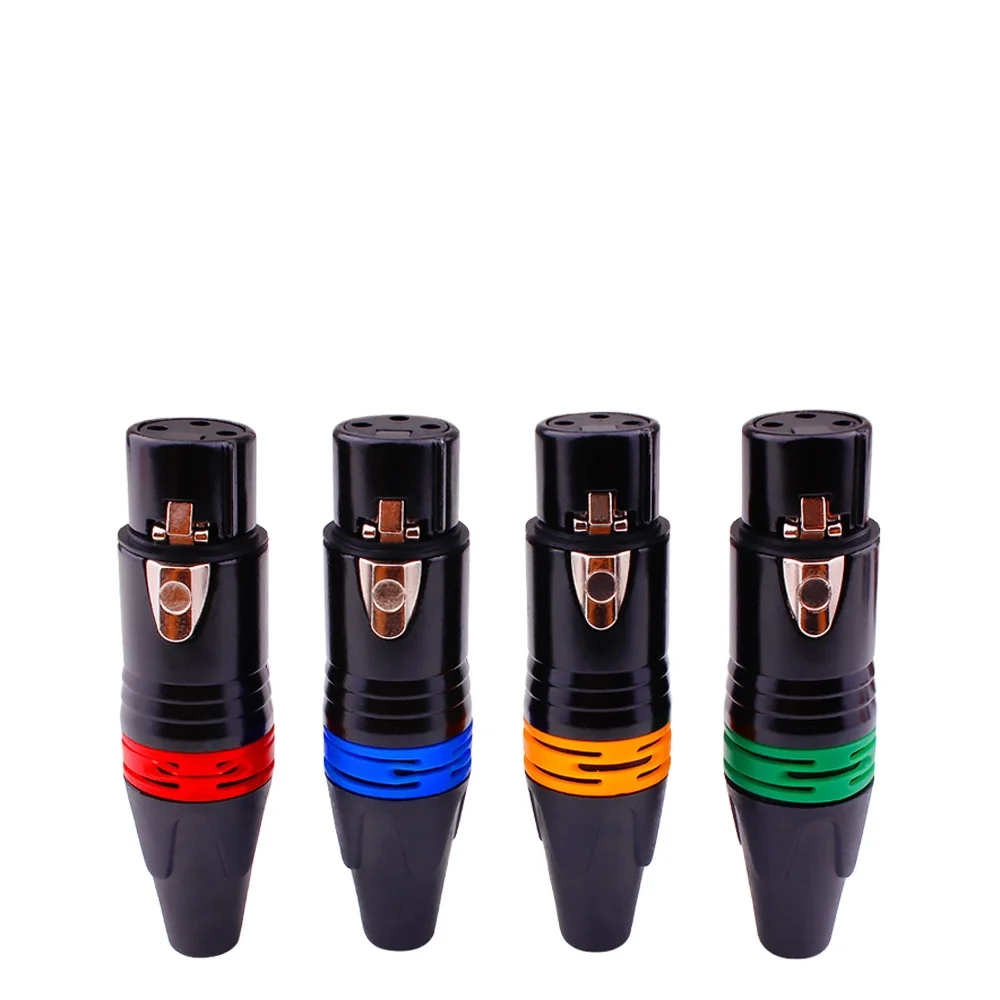 Color 3 core XLR male and female audio plug, XLR microphone connector, XLR gold-plated copper needle guitar cable connector