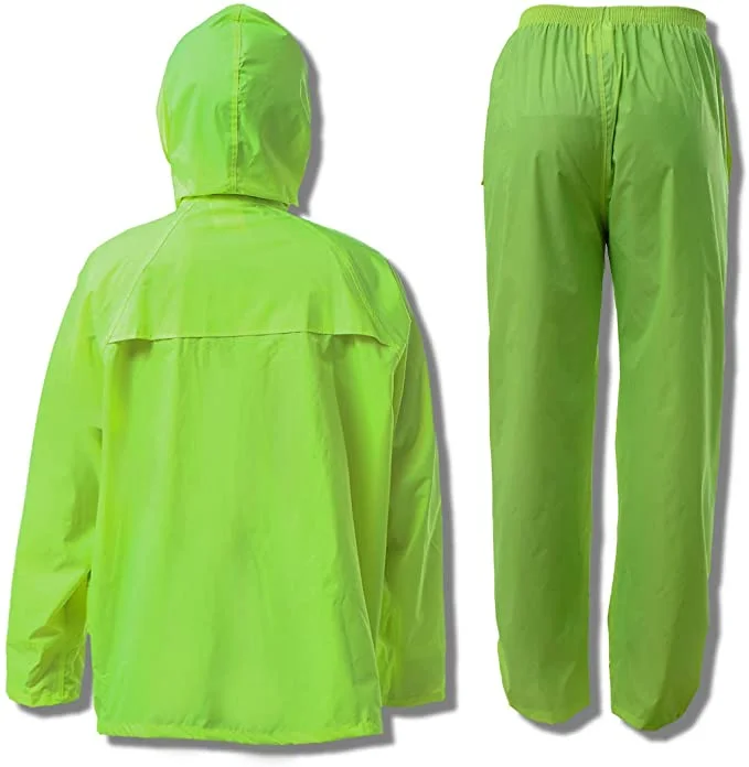New arrival factory wholesale basic industry waterproof polyester PVC qualified reflective working rainsuit traje de lluvia
