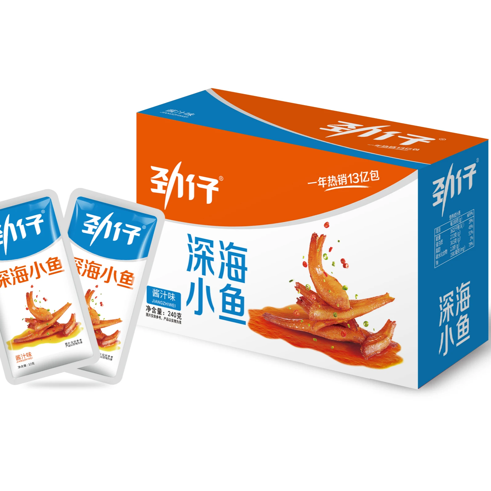 
 12g per small package easy instant fish anchovies snacks fried fish with 4 flavors  