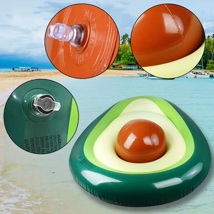 hot selling products 2021 avocado float inflatable ride on raft lounger for kids adults pool chair floating water pad mat