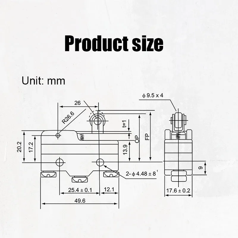 wholesale CNTD Electric microswitch CM-1704 horizontal Limit travel switch reset short handle with roller