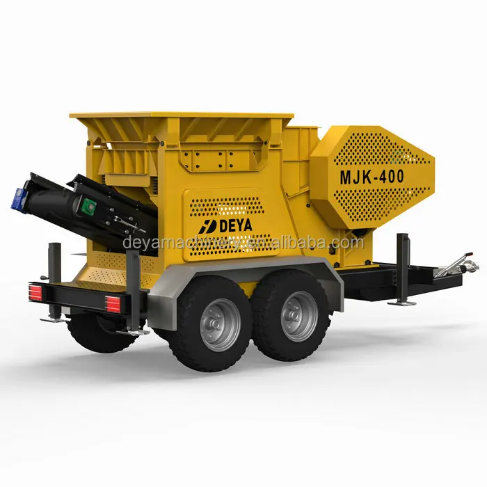 portable limestone granite stone rock mobile jaw crusher with mining feeder and belt conveyor