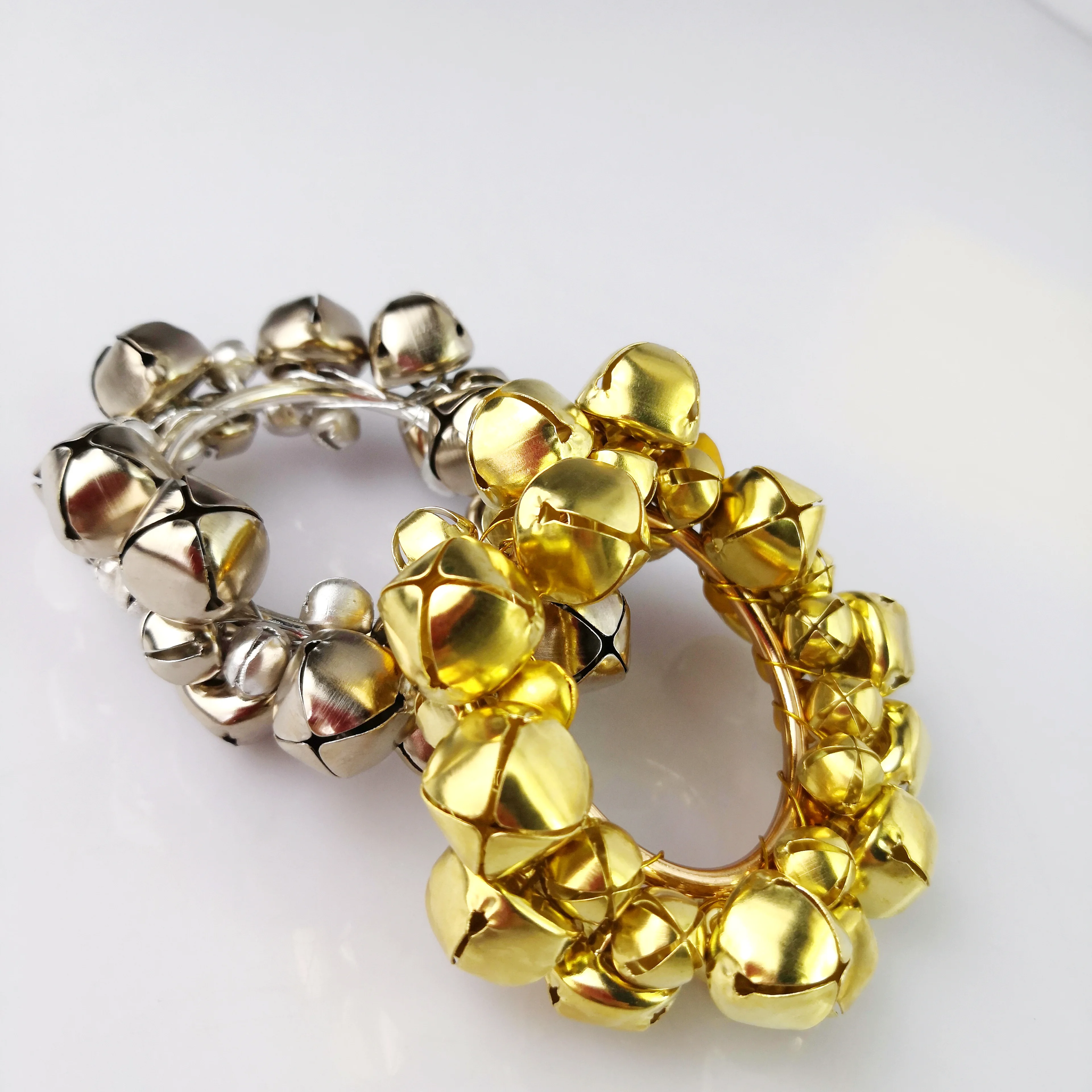 gold silver jingle bell napkin ring for wedding decoration