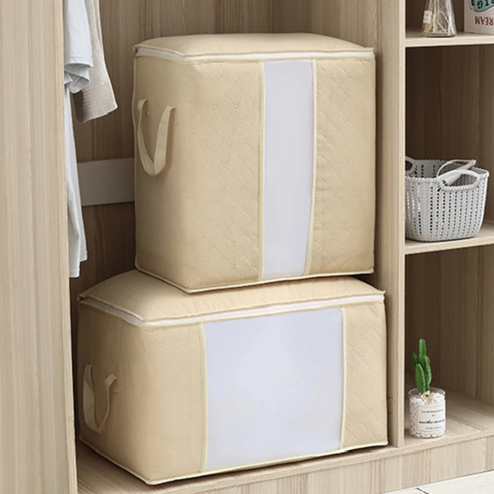 Wholesale large organizer bag under bed clothes quilt storage bag
