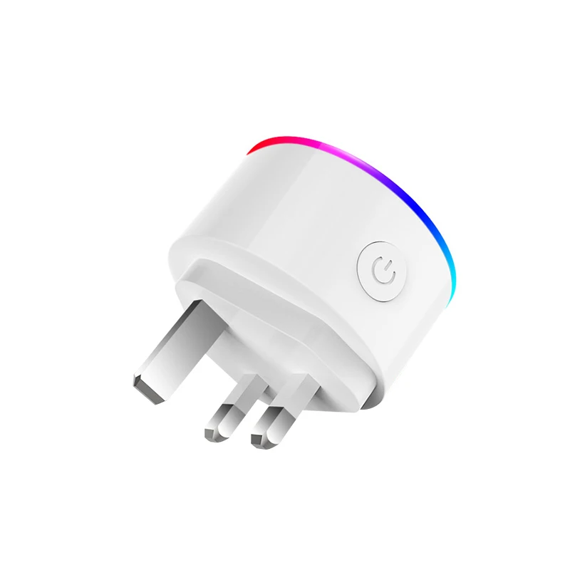 2022 New Product Smart life UK Standard Smart Socket With Colorful LED light Support Amazon Alexa and Google Home Wall Plug