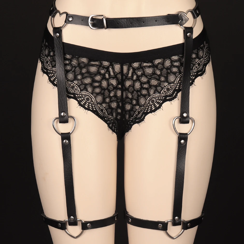  Sexy Woman Leather Hoop Adjustable High Waist Garter Dance Floor Rave