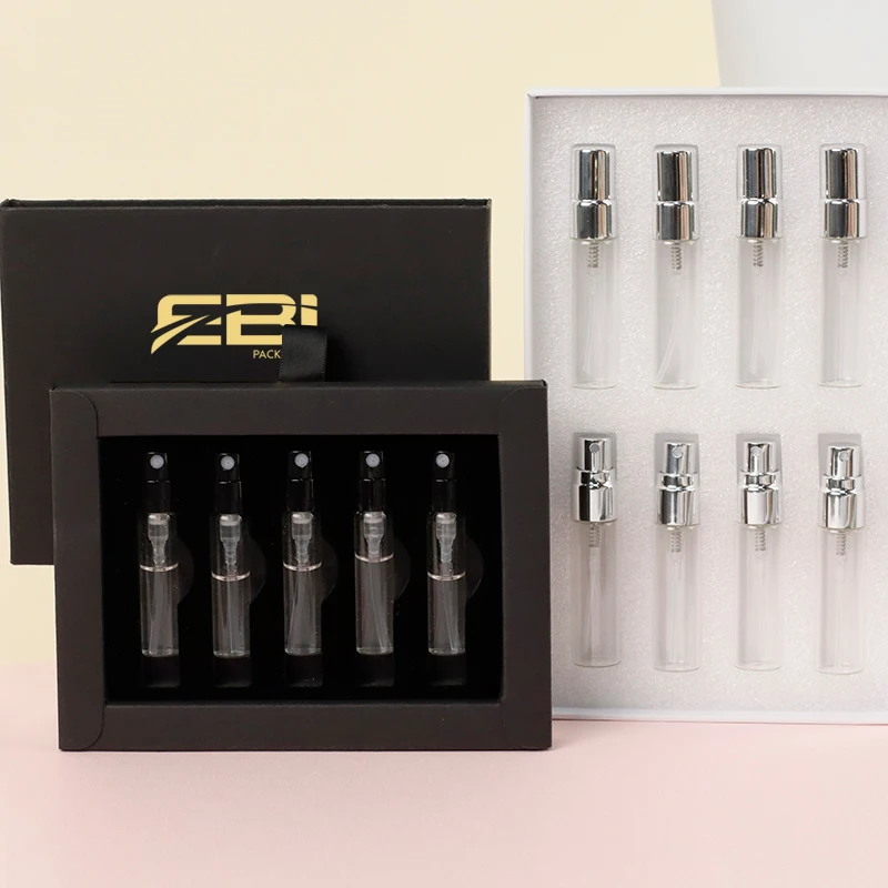 custom clear mini atomizer 1.5ml 2ml 3ml Transparent empty travel sample packing glass perfume bottles vial