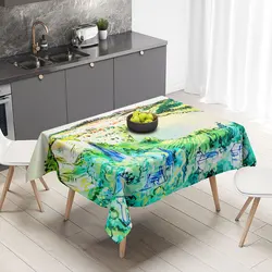 Beautiful Color Combination Pattern Polyester Tablecloths Creating Happy Atmosphere Table Cover for Special Days