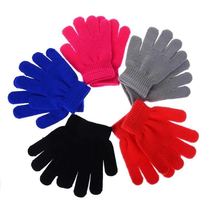 Cheap Soft Winter Warm Stretchy Magic Acrylic Glove Knitted Mittens for Kids