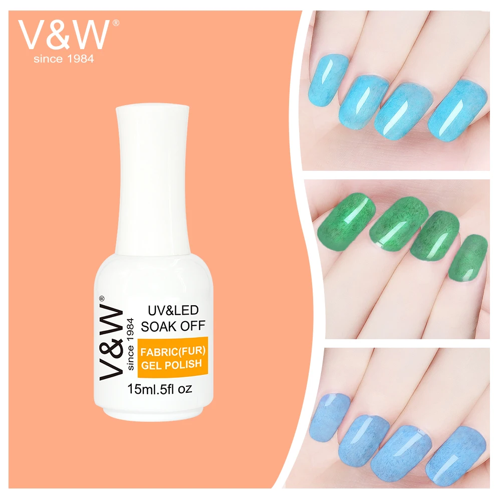V&W OEM 3 Step Beautiful Fur Fabric Gel Polish