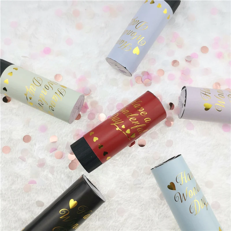 Metallic Gold Confetti Party Popper Cannons Handheld Fireworks Wedding Christmas Birthday New Year Celebration