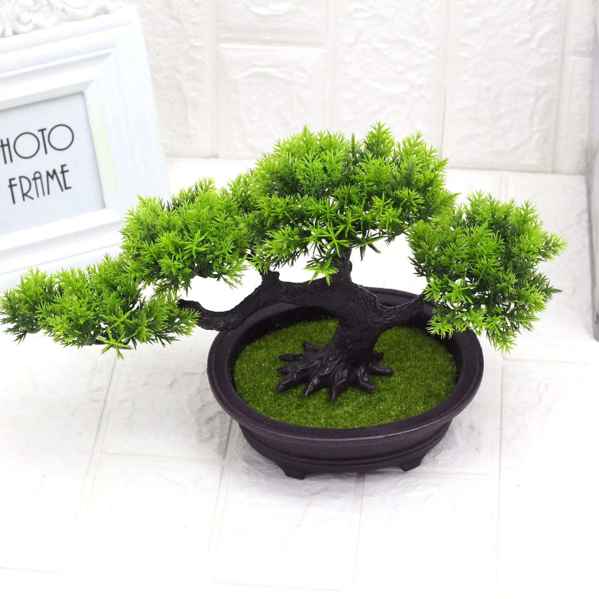 High quality simulation welcome pine bonsai plant flowers pots bonsai artificial plants for home decor