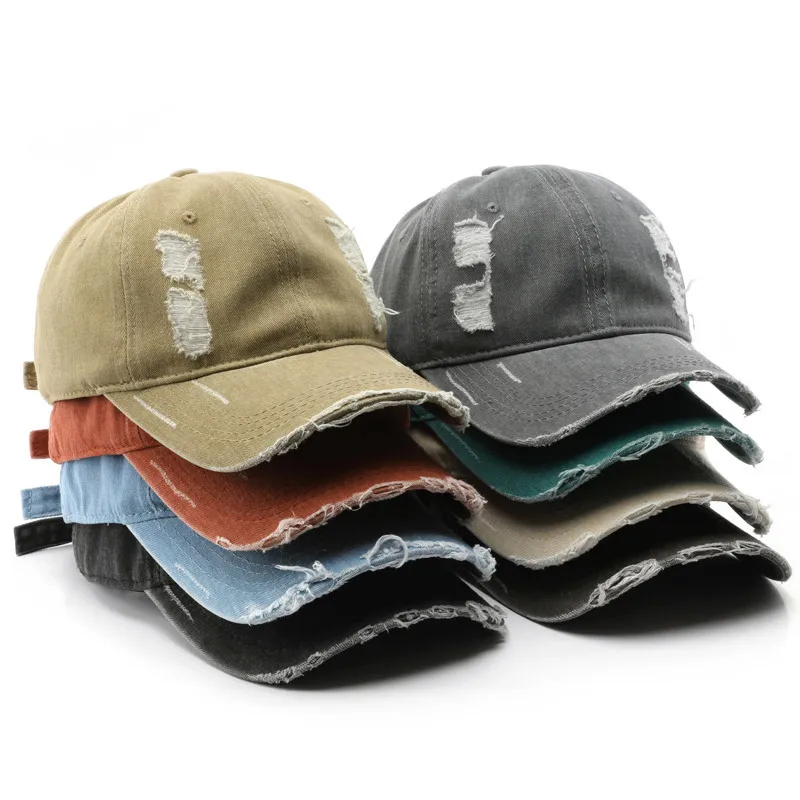Custom Low Profile Vintage Washed Distressed Cotton Dad Hat Adjustable Baseball Cap