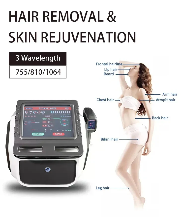 Alexandrite laser Epilator Ice Platinum Diode Laser 755 810 1064 Deka Laser Alexandrite Permanent Hair Remover