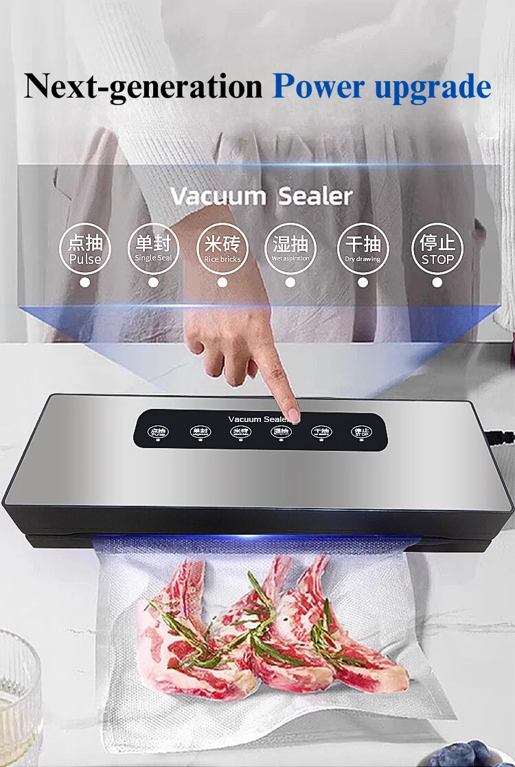 Food Vacuum Sealers Machine Automatic Vacuum And Seal Function Modes Dry and Wet Vacuum Sealer Built-in Cutter