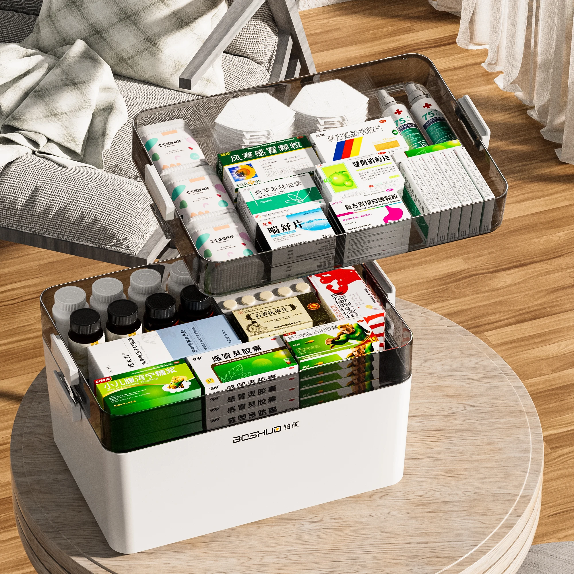 Large Capacity Family Medicine Organizer Box Portable First Aid Kit Medicine Storage Boxes Organizers Plastic Organizing Home