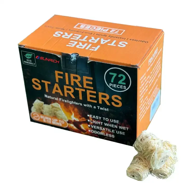 Firelighters Shavings Fire Starter Paraffin Wood Wool BBQ Charcoal Camping Natural Outdoor Wooden Cube Bamboo CHARCOAL 10 Boxes