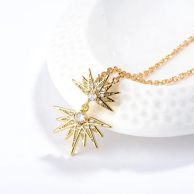 Womens North Star Diamond Silver Necklace Pendant Fashion Sublimation Necklace And Pendant