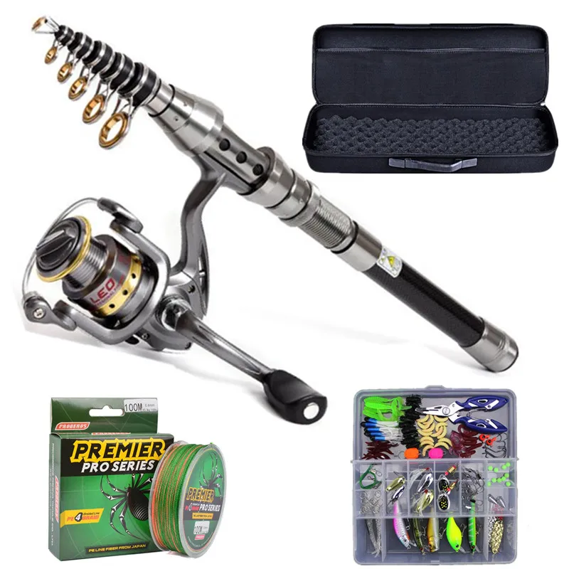 
2020 New Arrival Fishing Set Combos Kit With Reel, Rod,Line, Lure Set, Hooks and Carrier Bag For Fishing  (62405988325)