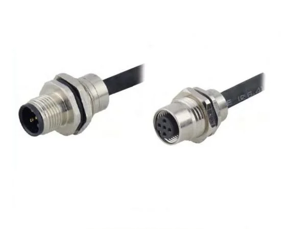 M12 90 degree plastic connectors 4pin	Amphenol connector 4pin	M12 Panel mount connector 4pin