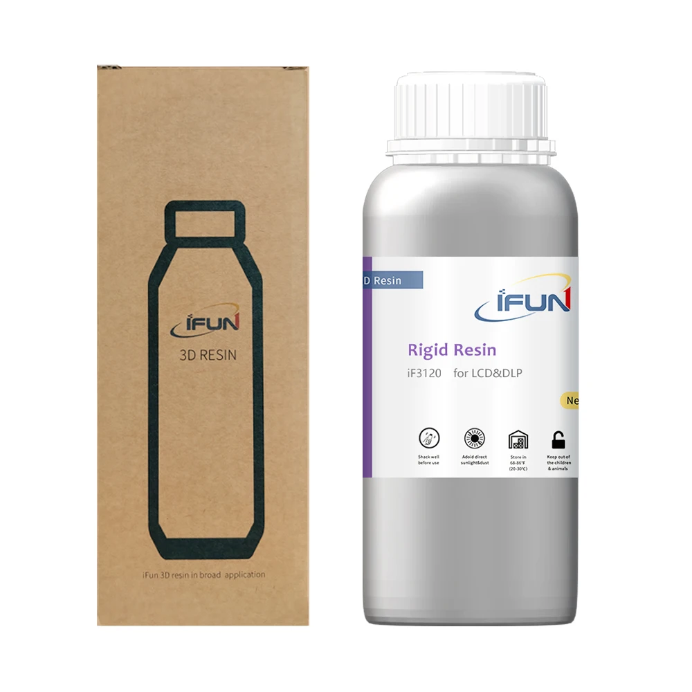 IFUN 3120 3D Rapid Resin Low Odor LCD UV curing Resin Fast Curing Standard Rigid Photopolymer Resin for 405mn LCD 3D Printer Red