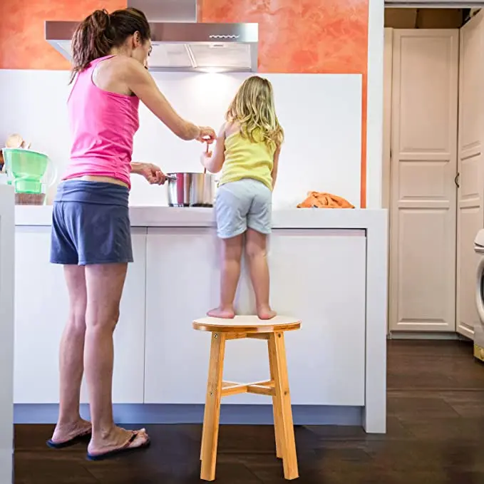 Wood Stool Home Hotel Chair Bamboo Living Room Chairs Bamboo Step Stool