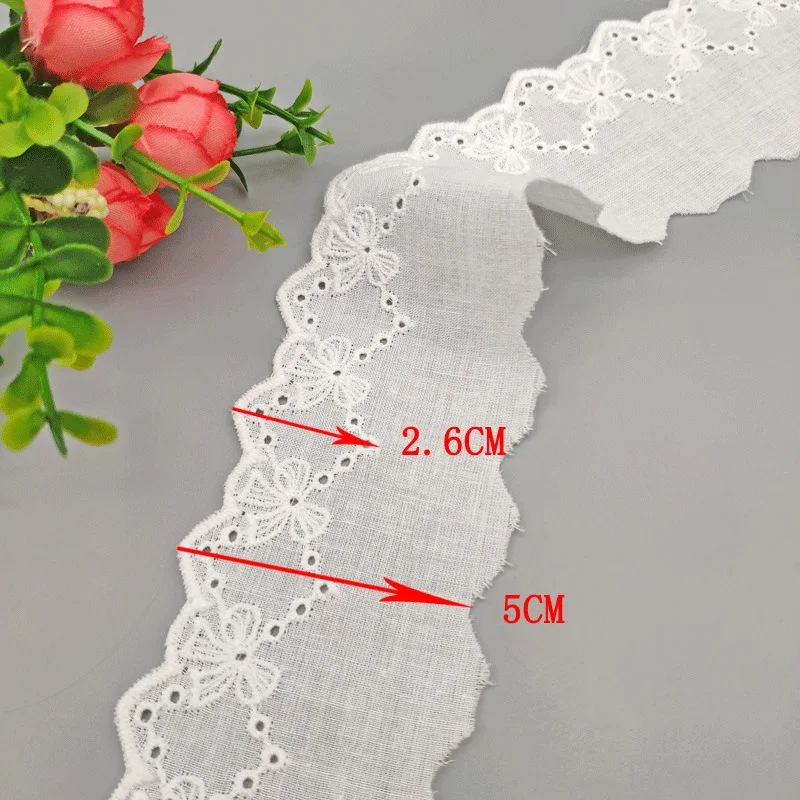 wholesale white Cotton Embroidery Lace Trim water soluble milk lace For Dress Skirt Neckline Bedding Decoration Accessories