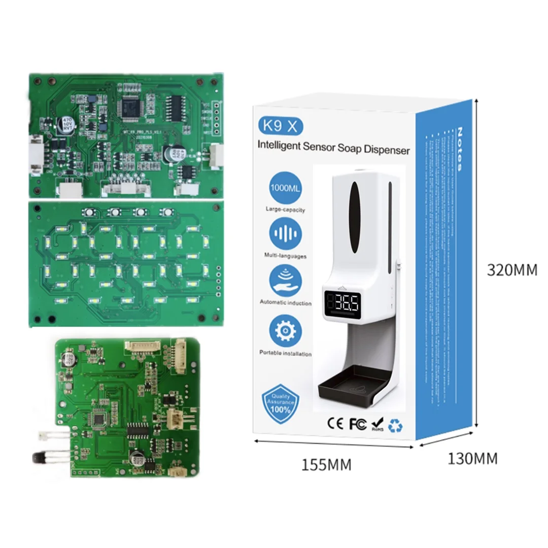 Производитель PCBA, высокое качество, умный датчик, Многофункциональный Автоматический Бесконтактный автоматический диспенсер для мыла, дезинфицирующее средство для рук, диспенсер для мыла